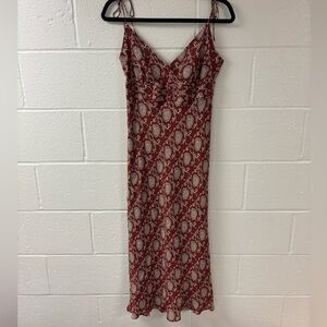 J.Crew 100% Silk Boho Paisley Slip Dress | Rust Red | Size 10